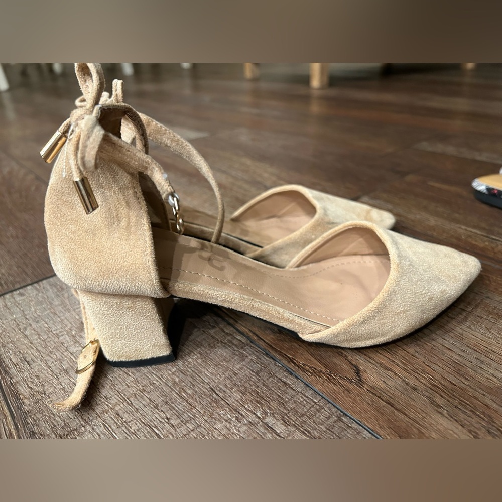 Apricot block heels. Size 7